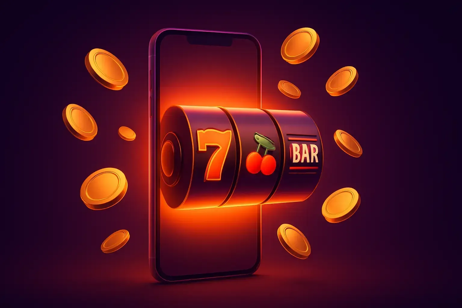 Mobilbrowser-version af Hit'n'Spin med spil og mønter