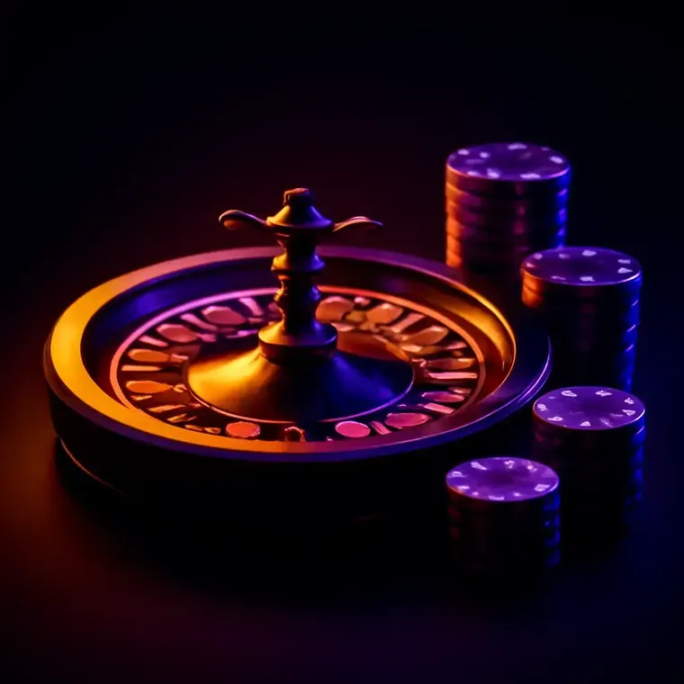 Bordspil hos Hit'n'Spin med roulette og casino-jetoner